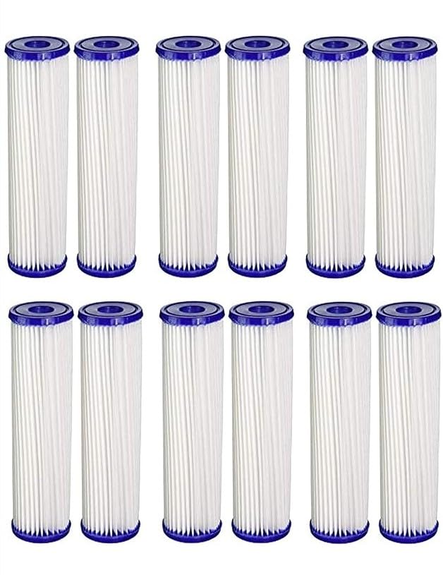 CFS  12 Pack Pleated Sediment Water Filter Cartridges Compatible with Pentek S1 Models  Remove Bad Taste and Odor  Whole House Replacement Filter Cartridge  20 Micron  10 x 25