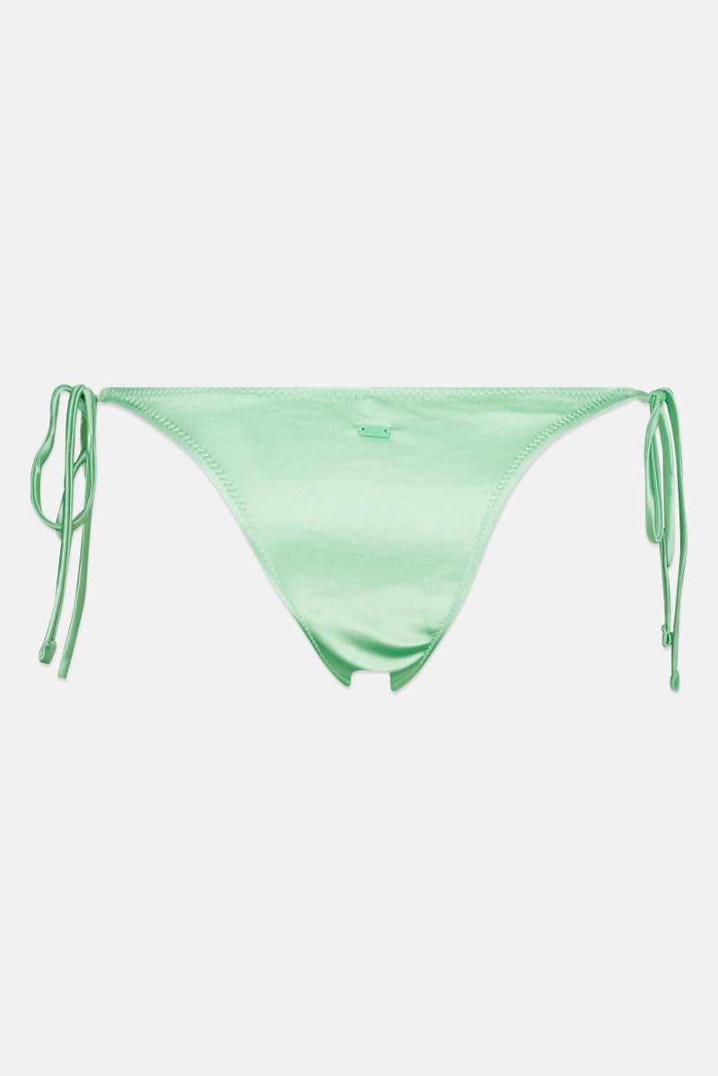 Pull & Bear Pacific Republic x Pull And Bear Women Plain Bikini Bottom, Metallic Green  - Image 2