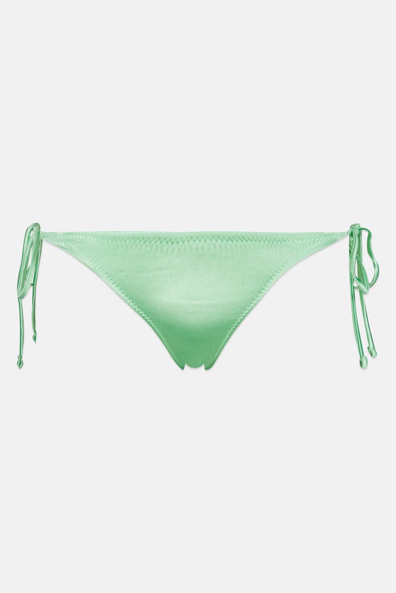 Pull & Bear Pacific Republic x Pull And Bear Women Plain Bikini Bottom, Metallic Green  - Image 1