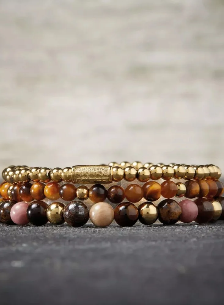Rebel & Rose Tiger Lily - Yellowgold ionplated Bracelet - 4mm S - RR-40045-G-S