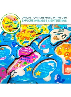 quokka Wooden Puzzles For Kids Ages 3 5 By Quokka 3 Educational Wood Toys For Kids 4 8 Year Old Learning United States Game For 6 8 10 Yo Gift World Space And Usa Maps For Boys And Girls  - Image 3
