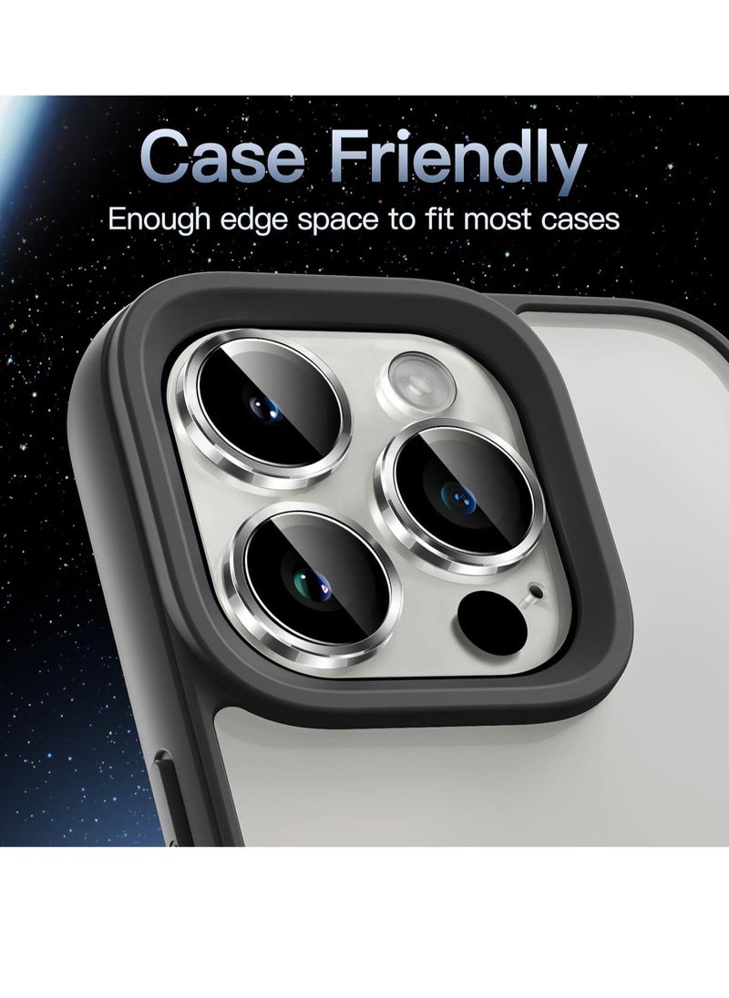 Raxoom Camera Lens Protector for iPhone 15 Pro 6.1-Inch and iPhone 15 Pro Max 6.7-Inch, 9H Tempered Glass Metal Individual Ring Cover, HD Clear, 3-Pack (White) - Image 5