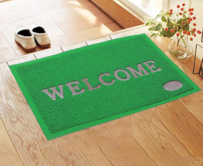BENAVJI Printed Welcome Door MatStrong PVC Material Solid PrintAnti Skid Water ProofSize 58 X 38 Blue Green Large Rectangle - Image 5