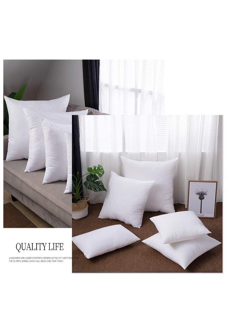 Bluejw - 4-Piece Hypoallergenic Feather Silk Cotton Filling Pillow Core Cotton White - Image 1