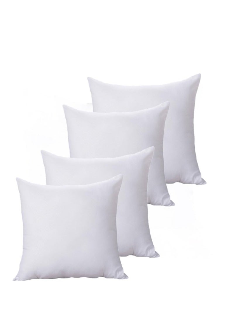 Bluejw - 4-Piece Hypoallergenic Feather Silk Cotton Filling Pillow Core Cotton White - Image 1