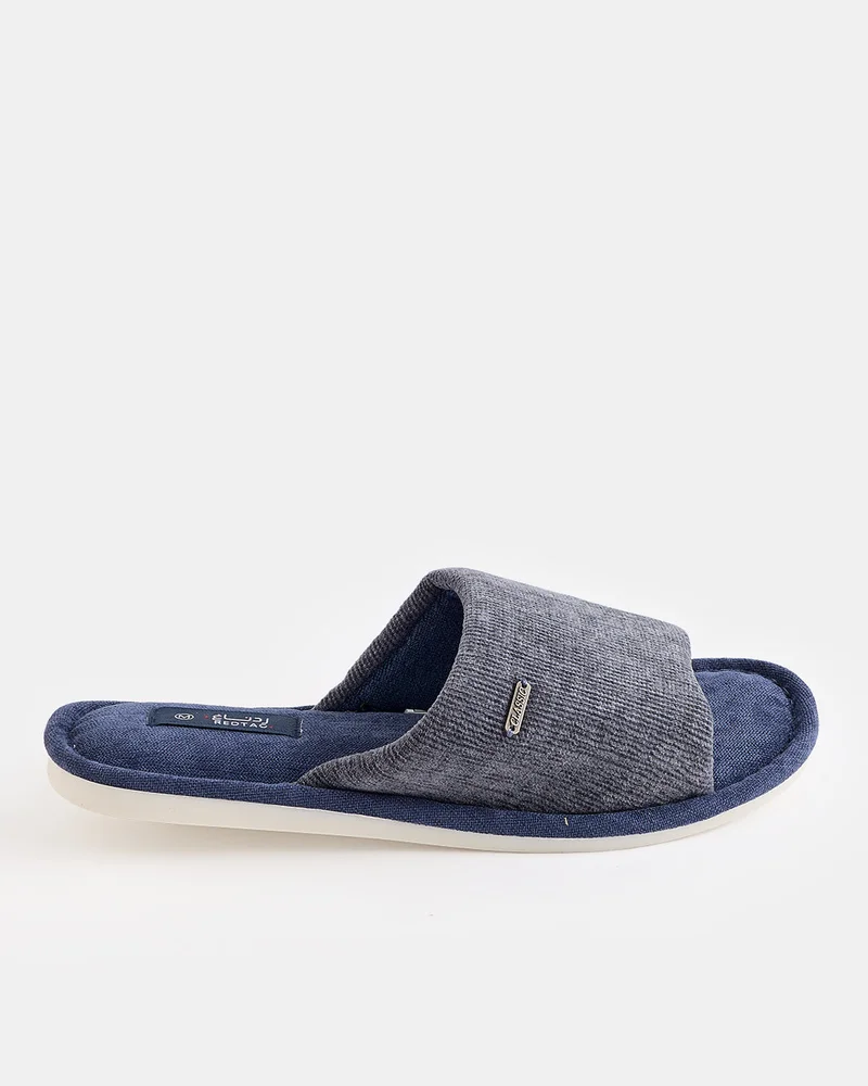 REDTAG Men Navy Textured Slippers