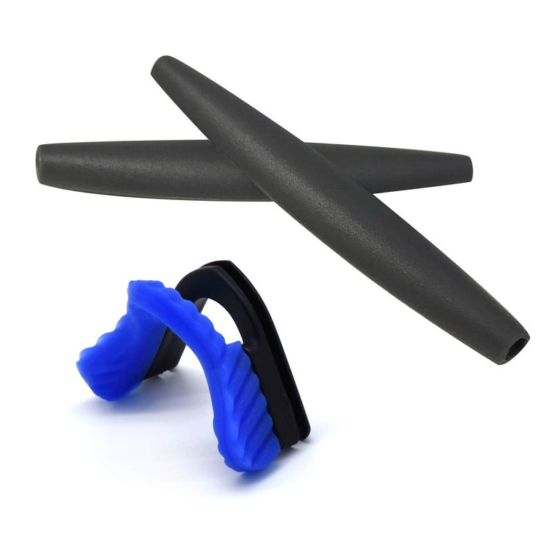 Generic HKUCO Dark Grey Replacement Silicone Leg and Blue Nose Pads For Oakley M Frame Series Earsocks Rubber Kit  - Image 1