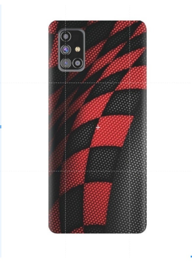 AMC DESIGN Protective Case Cover For Samsung Galaxy M51 Black/Red