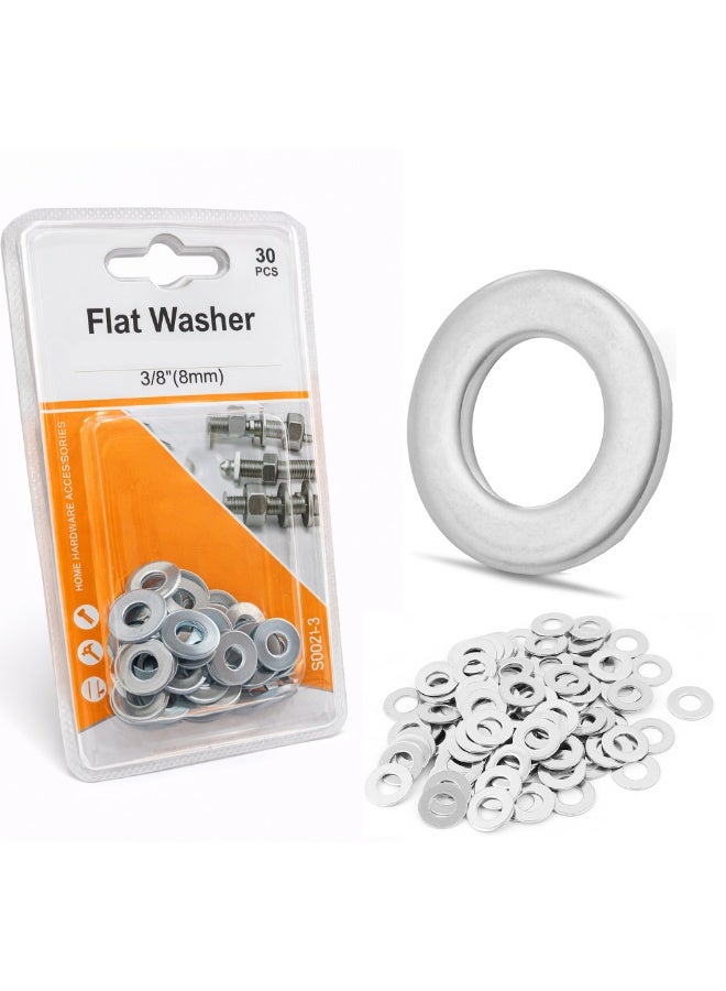 30PCS 304 Stainless Steel Flat Washers 8mm – Heavy Duty Metal Washer Set for Bolts and Screws, Ideal for Home Repair, Construction, Kitchen and Outdoor Projects - Image 4