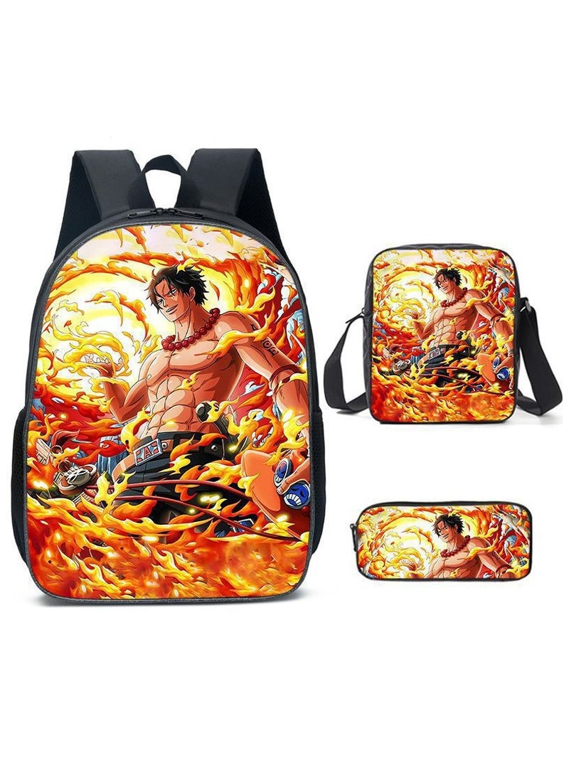 New Cartoon Animation Backpack For Primary And Secondary School Students Three-Piece Set 29*16*42cm