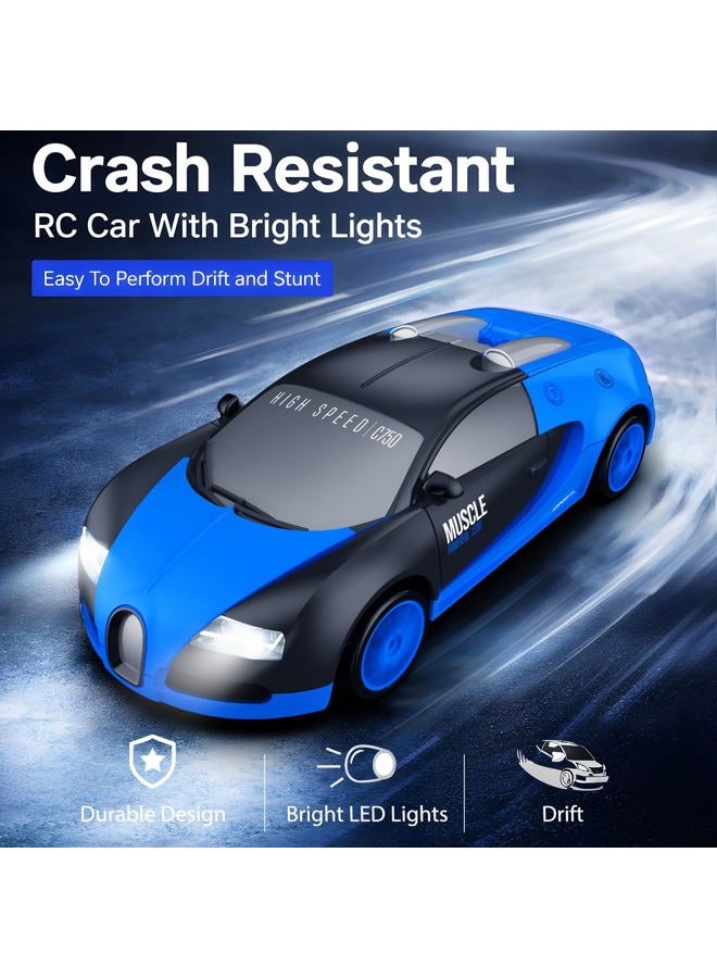 Desdoni Remote Control Car RC Drift Car 2.4GHz 1:24 Scale 4WD 15KM/H High Speed Model Vehicle with LED Lights Drifting Tire Racing Sport Toy Car for Adults Boys Girls Kids Gift 2Pcs Rechargeable Batteries - Image 5