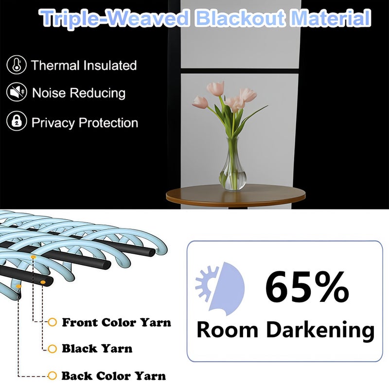 Simplebrand Grey Room Darkening Curtains for Bedroom 63 Inch Length 2 Panels Set, Thermal Insulated Energy Saving Curtains for Kids Room, Grommet Solid Nursery Window Treatment Drapes, W40 x L63 - Image 4