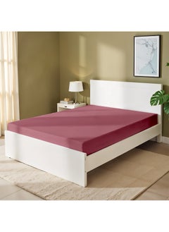 Rest Fitted Bedsheet 160X200+30Cm Breathable Plush Mauve Fabric With Deep Pockets Machine Washable For Optimal Protection  - Image 1