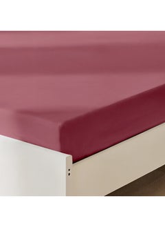 Rest Fitted Bedsheet 160X200+30Cm Breathable Plush Mauve Fabric With Deep Pockets Machine Washable For Optimal Protection  - Image 2