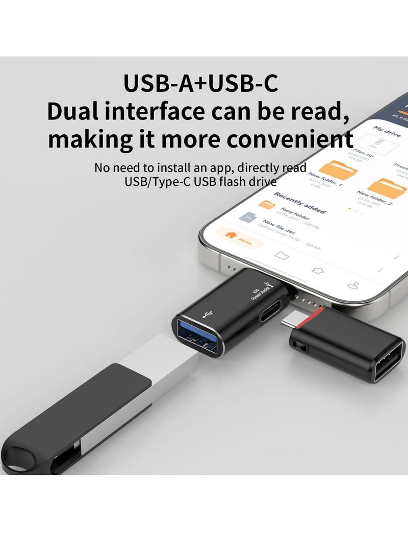 Excefore Lightning to USB Female Adapter, Support Charging, and Data Transmission, with USB-C Aux Power Port for iPhone 14/13/12/11/iPad, Supports Hard Disk, Card Reader, Camera, USB, Mouse, Keyboard - Image 3