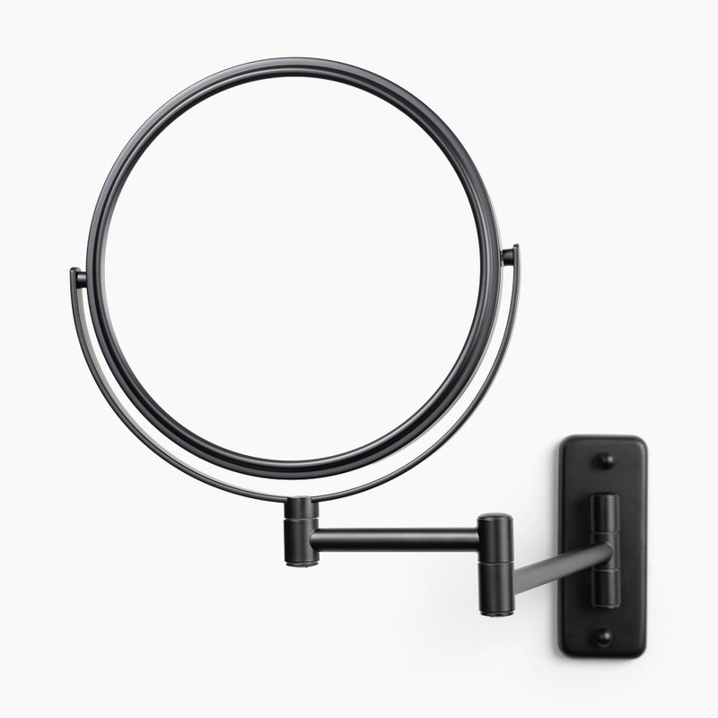 JERDON WallMounted Magnifying Mirror Bathroom Makeup Mirror with 5X Magnification 8Inch Diameter Black Model JP7506BK - Image 2