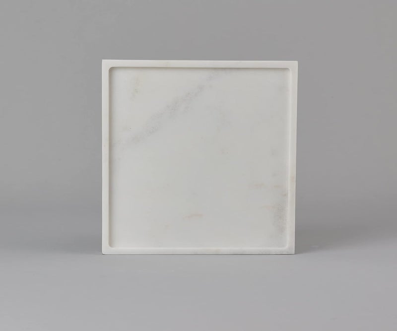 Stone Essential Marble Tray Square Serving Tray Vanity Tray for Bathroom Table Decoration and Gift White - Image 3