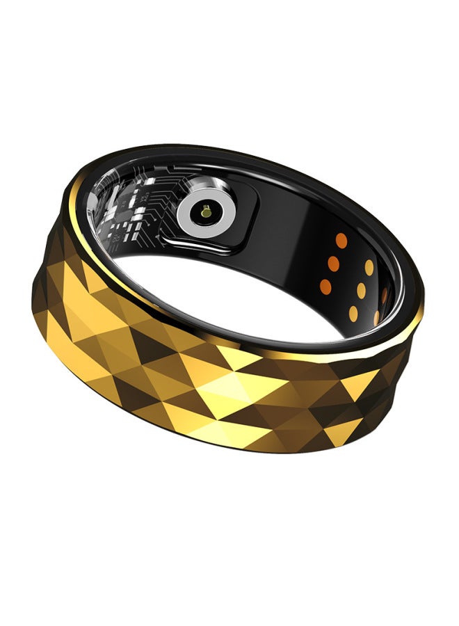 R12M خاتم ذكي معدل ضربات القلب مقياس التأكسج خطوة السعرات الحرارية مراقبة النوم خطوة الموضة الذكية الدائري اللون: ذهبي 18. - Image 4