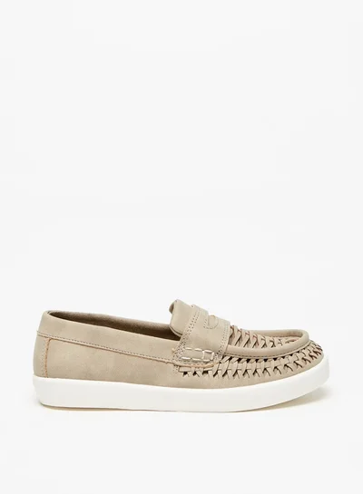 جونيورز Boys Textured Slip-On Moccasins