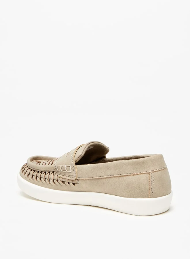 جونيورز Boys Textured Slip-On Moccasins