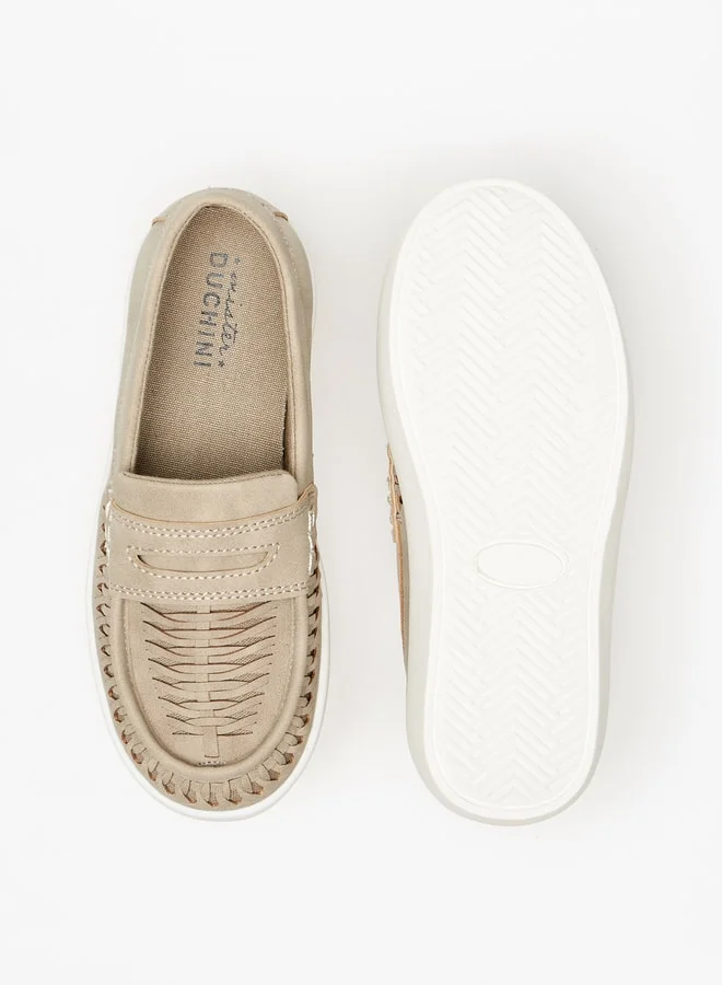 جونيورز Boys Textured Slip-On Moccasins