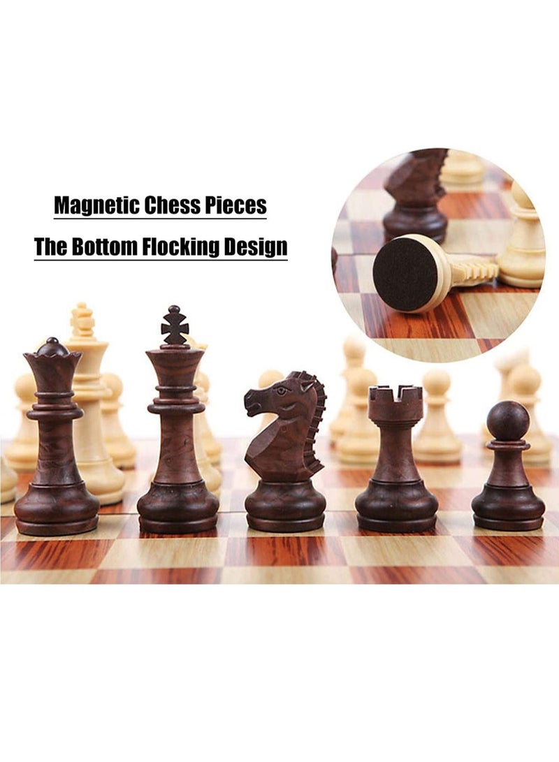 Rubik مجموعة لوحة الشطرنج، 24.5*21.3*2 سم، لوحة شطرنج مغناطيسية قابلة للطي محمولة للسفر مع حقيبتين للتخزين، ألعاب تعليمية/هدية للأطفال والكبار - Image 3