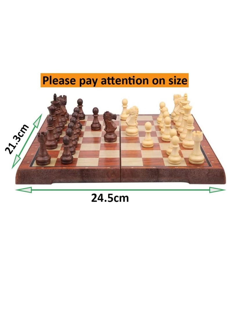 Rubik مجموعة لوحة الشطرنج، 24.5*21.3*2 سم، لوحة شطرنج مغناطيسية قابلة للطي محمولة للسفر مع حقيبتين للتخزين، ألعاب تعليمية/هدية للأطفال والكبار - Image 5