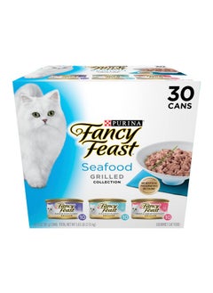 Fancy Feast Y Feast Grilled Wet Cat Food Seafood Collection In Wet Cat Food Variety Pack  3 Ounce (Pack Of 30)  - Image 1