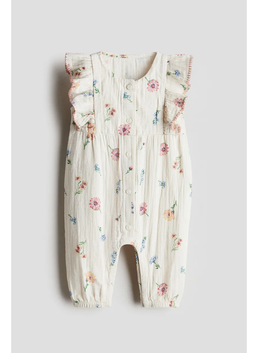 H&M Frilled Muslin Romper Suit