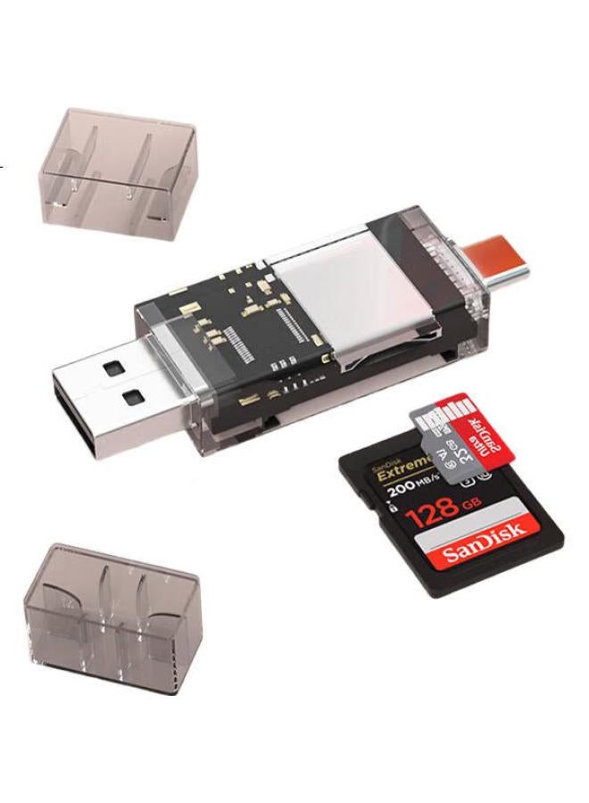 Linkstone Liantuo Usb/Type-C Card Reader, Sd/Tf Multi-Function Two-In Otg Usb-C Phone Card Reader, Suitable For Dslr Cameras, Surveillance Recorders, And Memory Card Storage - Image 1