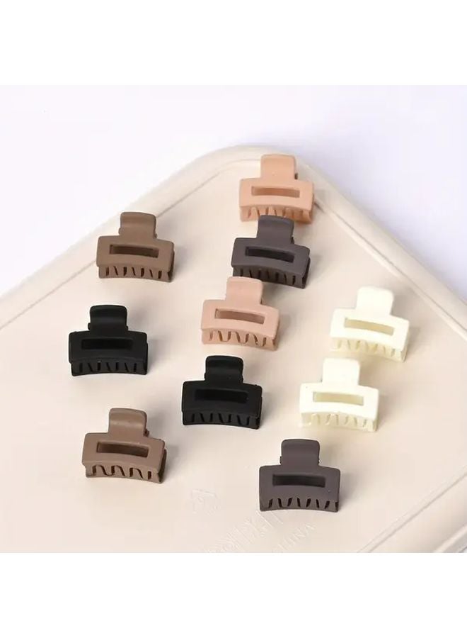 6pcs Mini Claw Hair Clips Hollow Square Hairpins Random Color Bangs Edge Clips - Image 4