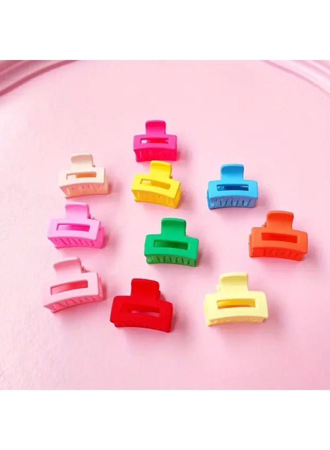 6pcs Mini Claw Hair Clips Hollow Square Hairpins Random Color Bangs Edge Clips - Image 5