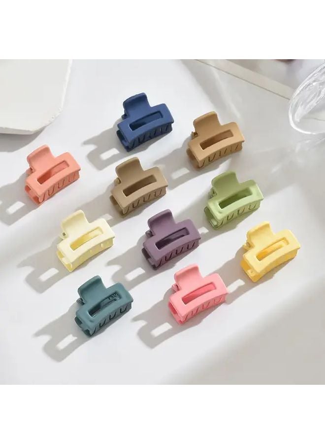 6pcs Mini Claw Hair Clips Hollow Square Hairpins Random Color Bangs Edge Clips - Image 1
