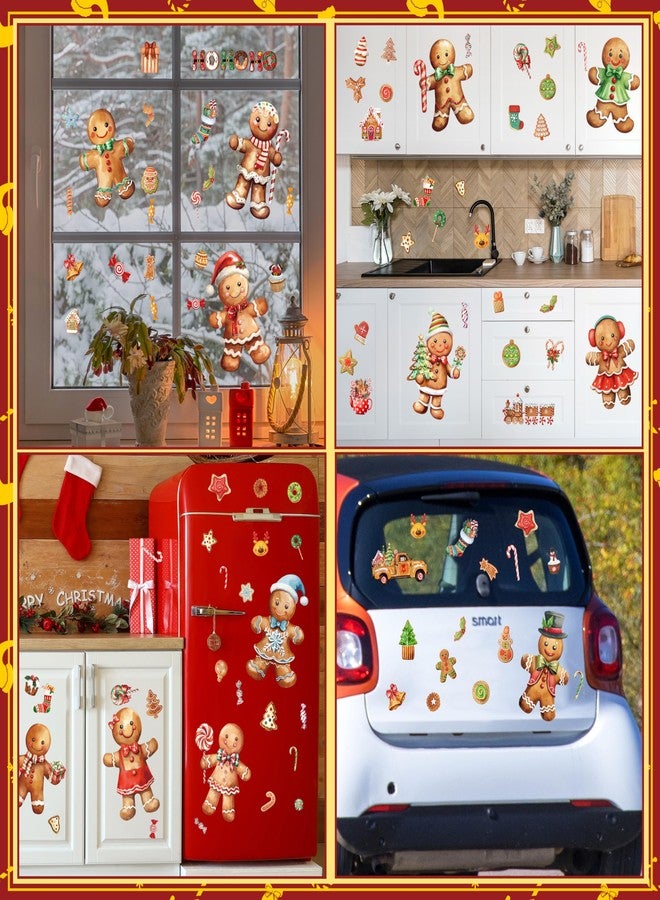 Fayoo 12 Sheets Christmas Window Clings, Xmas Gingerbread Candy Decals Stickers, Removable Holiday Decorations for Glass Windows, Home Office Decor - Image 5