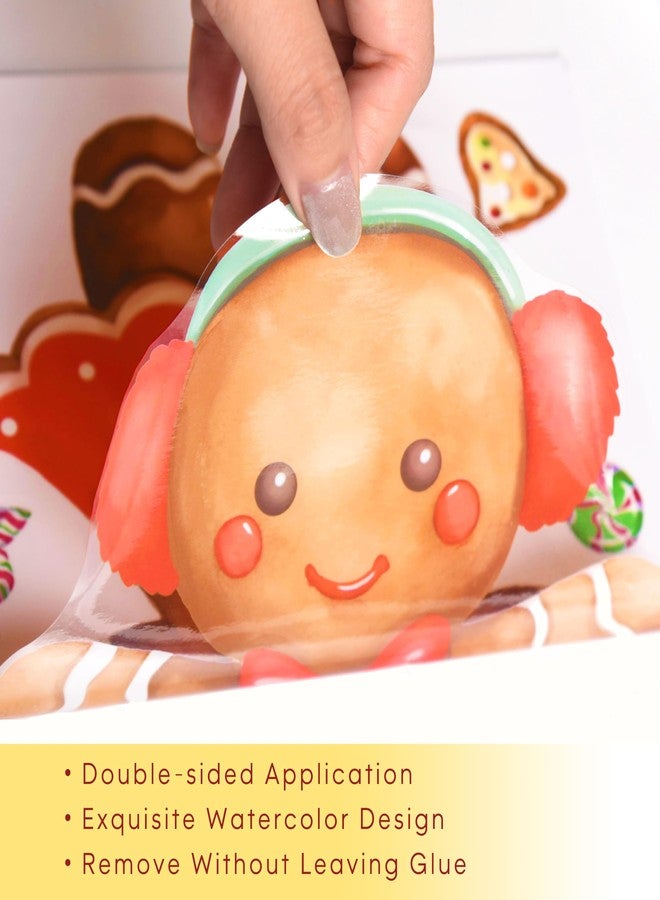 Fayoo 12 Sheets Christmas Window Clings, Xmas Gingerbread Candy Decals Stickers, Removable Holiday Decorations for Glass Windows, Home Office Decor - Image 3