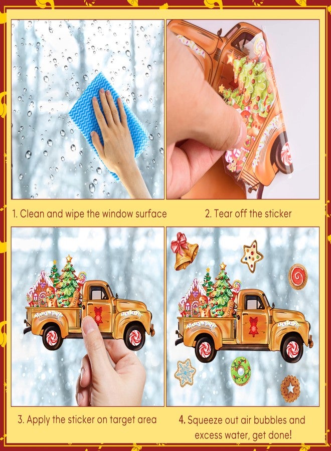 Fayoo 12 Sheets Christmas Window Clings, Xmas Gingerbread Candy Decals Stickers, Removable Holiday Decorations for Glass Windows, Home Office Decor - Image 4