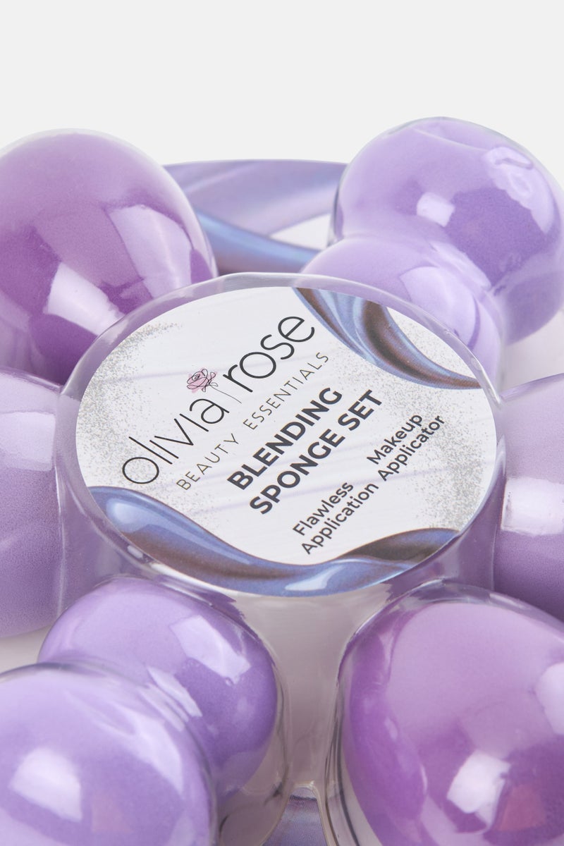 Olivia Rose Women 6 Pcs Beauty Blender Set, Purple - Image 3