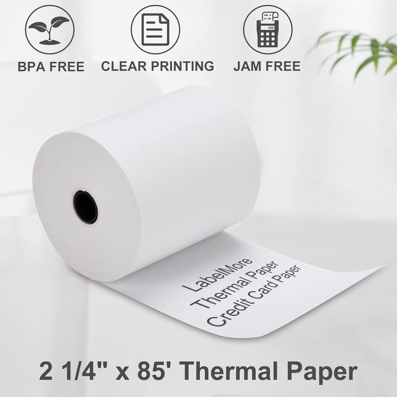 LabelMore 2-1/4" X 85' Thermal Receipt Paper, Credit Card Paper Rolls Thermal, Cash Register Roll, Premium Pos Printer Paper (50 Rolls) - Image 3