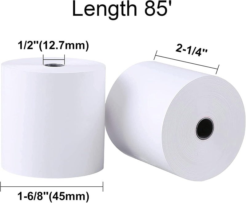 LabelMore 2-1/4" X 85' Thermal Receipt Paper, Credit Card Paper Rolls Thermal, Cash Register Roll, Premium Pos Printer Paper (50 Rolls) - Image 2