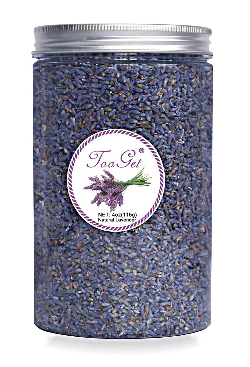 TooGet Culinary Dried Lavender Buds, 100% Raw Highland Grow Lavender Flowers, Ultra Blue Premium Grade Dried Flowers with Food Grade PET Plastic Bottle (4 OZ) - Image 1