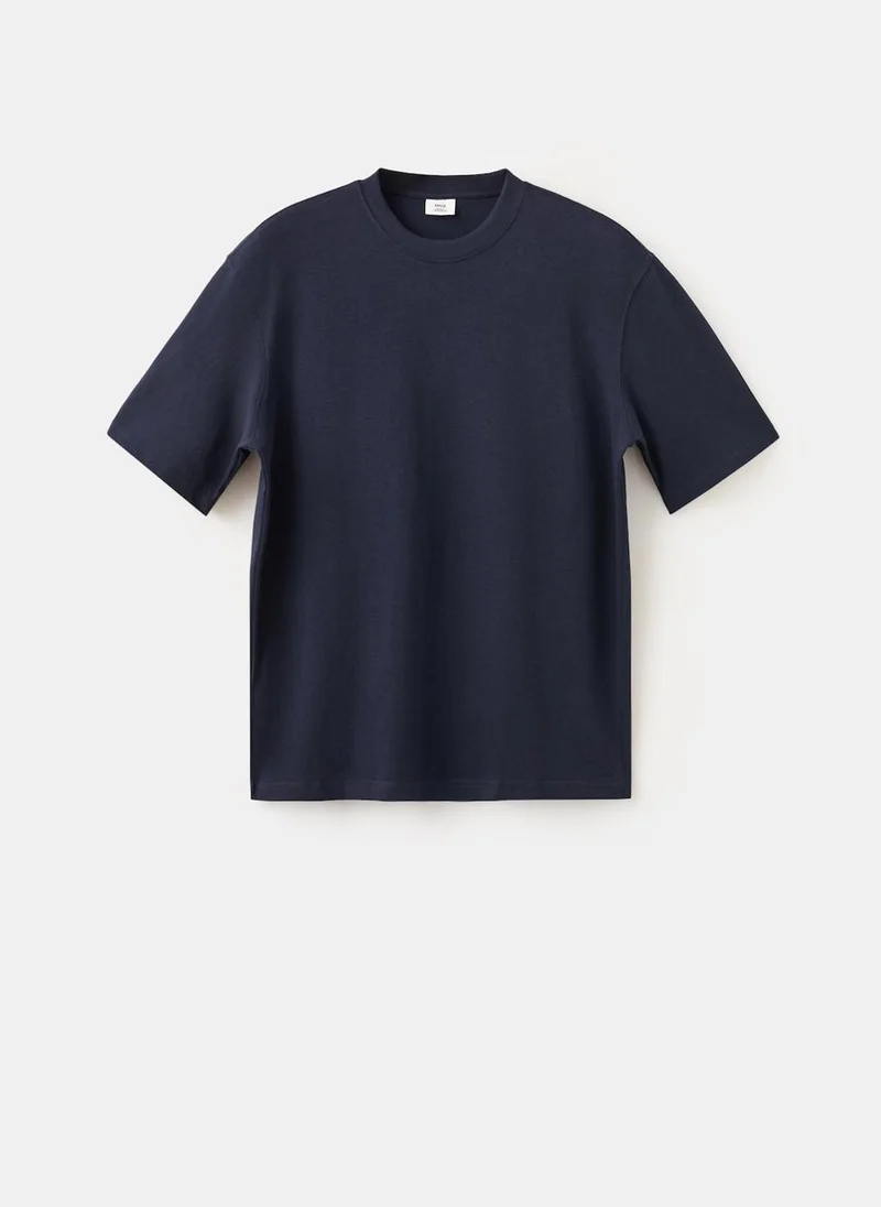 Mango Man 56-NAVY Relaxed Fit T-Shirt 260Gsm for Men | Best Price UAE