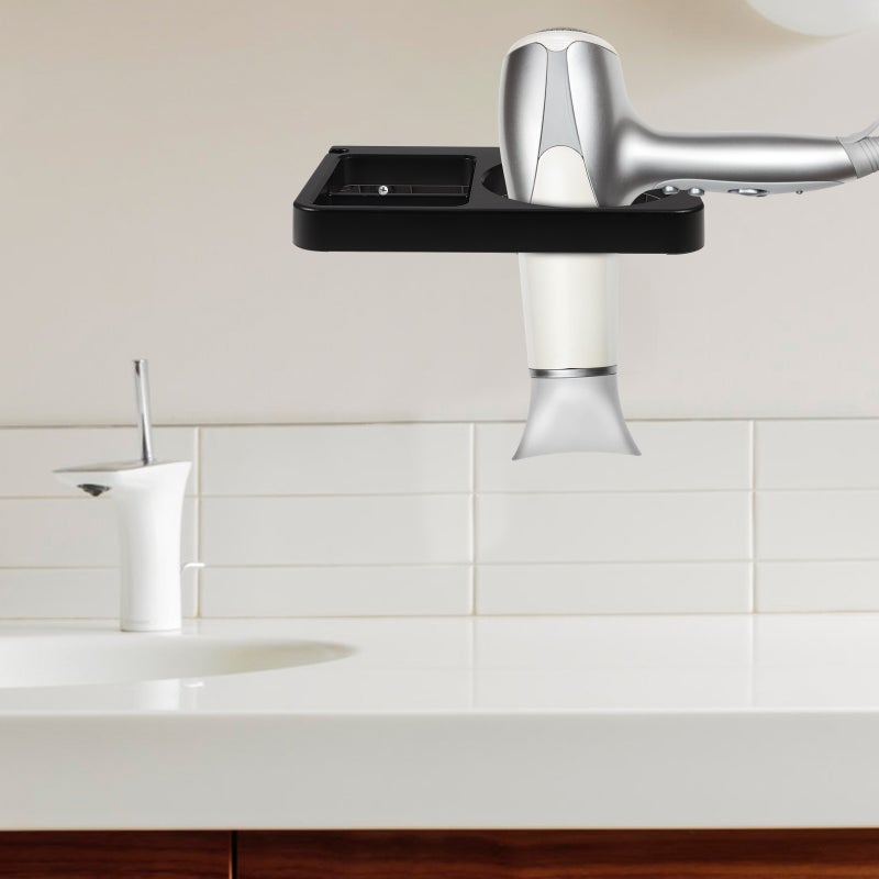 Wall Mount Hair Dryer Holder, Durable Storage Bracket for Bathroom Organization - Image 5