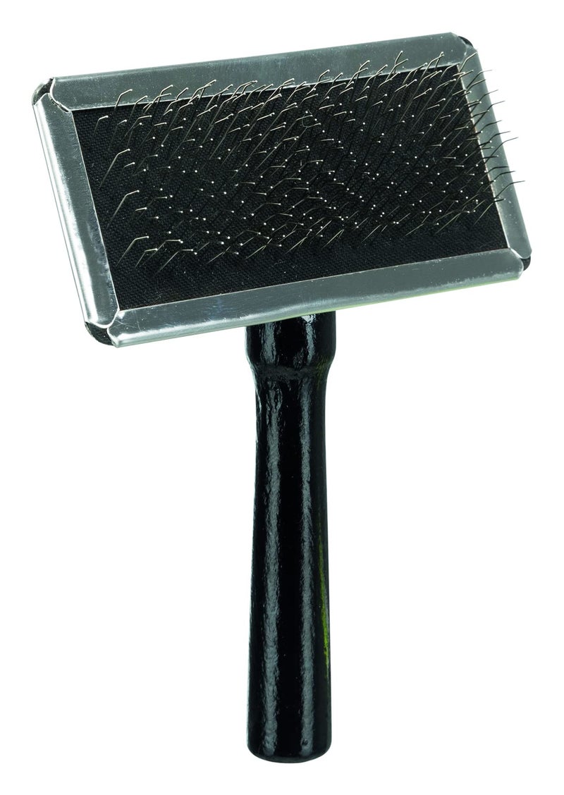 Trixie Slicker Brush with Brush Cleaner - Gentle Detangling, Removes Loose Hair, Wooden Handle - Ideal for Dogs & Cats - 13 x 9 cm (Multicolor, Get Any 1 Color) - Image 4