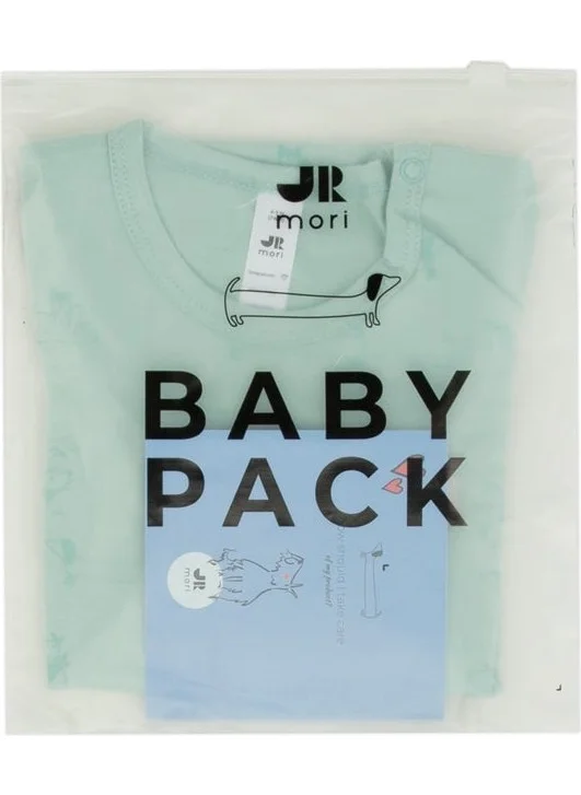 Jrmori Mr.j & Ms.r Printed Long Sleeve Bodysuit with Shoulder Snaps