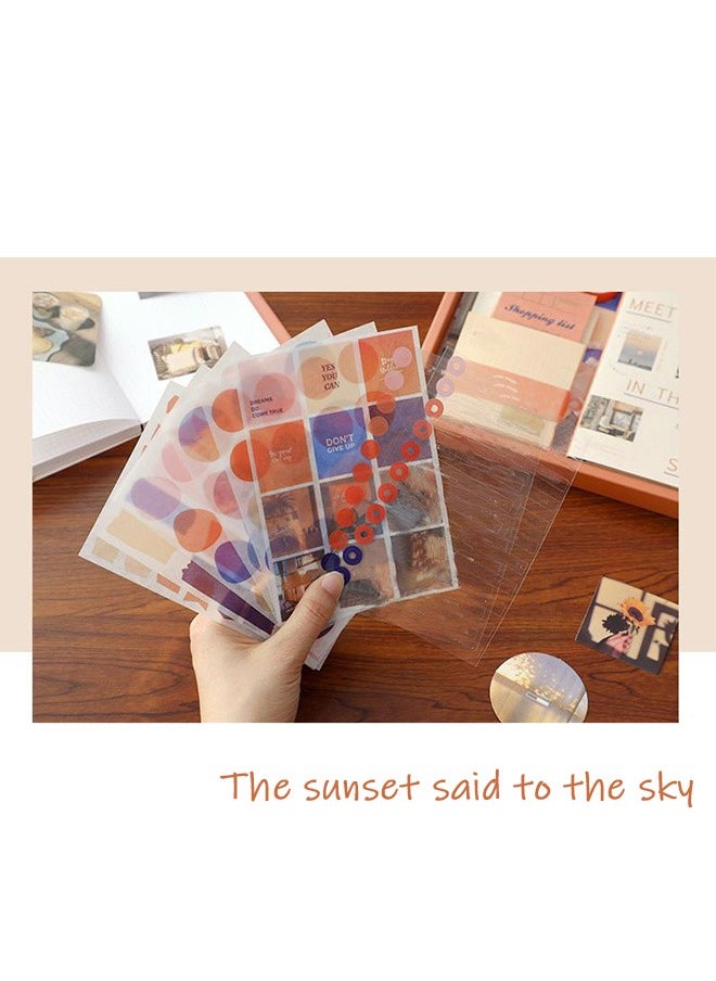 Ssovi 155-piece Gift Box A6 Notebook Poster cover Notepad Background Paper Daily Sticker PET Sticker Paper Photo Frame Card Heartwarming Gift（Orange）  - Image 5