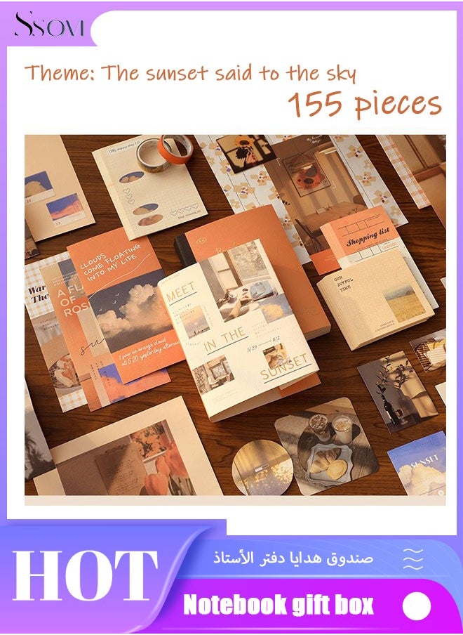 155-piece Gift Box A6 Notebook Poster cover Notepad Background Paper Daily Sticker PET Sticker Paper Photo Frame Card Heartwarming Gift（Orange） - pzsku/Z37F862D3AE5ED896C797Z/45/_/1730133150/05393d84-bd4e-4af5-a4c2-e94dfdde6aff