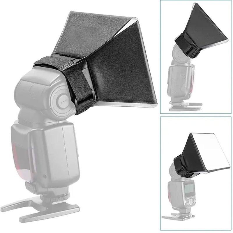 coku Camera Flash White Diffuser Speedlites with Foldable Softbox Flash Bounce Diffuser Camera Reflector Soft Light Box for DSLR Cameras Flashes - Image 2