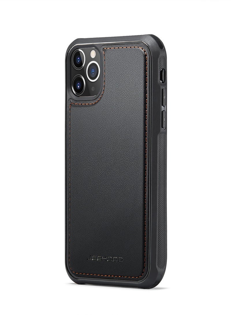 جيهود كيس مي جراب موبايل متوافق مع ايفون 11 برو ماكس فاخر من جلد البولي يوريثين غطاء خلفي متوافق مع ايفون 11 برو ماكس - اسود - Image 1