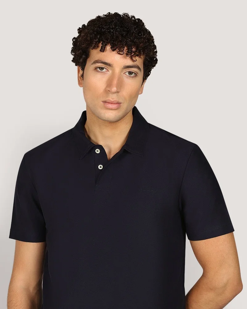 GANT Twill Texture Short Sleeve Polo Shirt