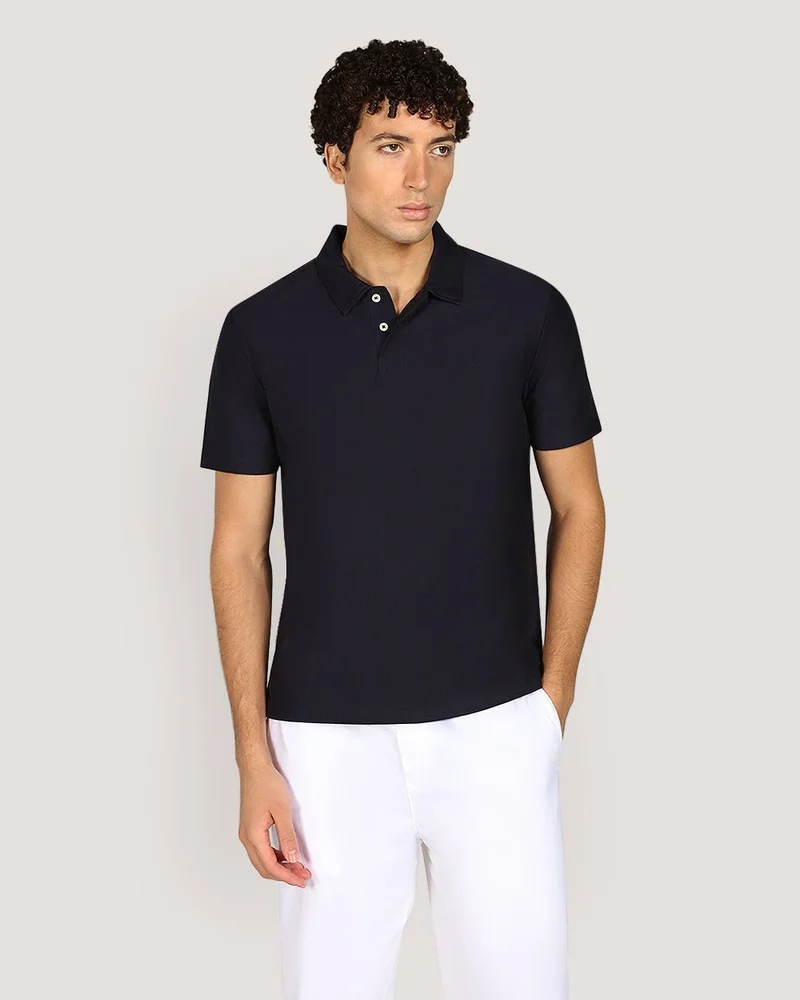 GANT Twill Texture Short Sleeve Polo Shirt